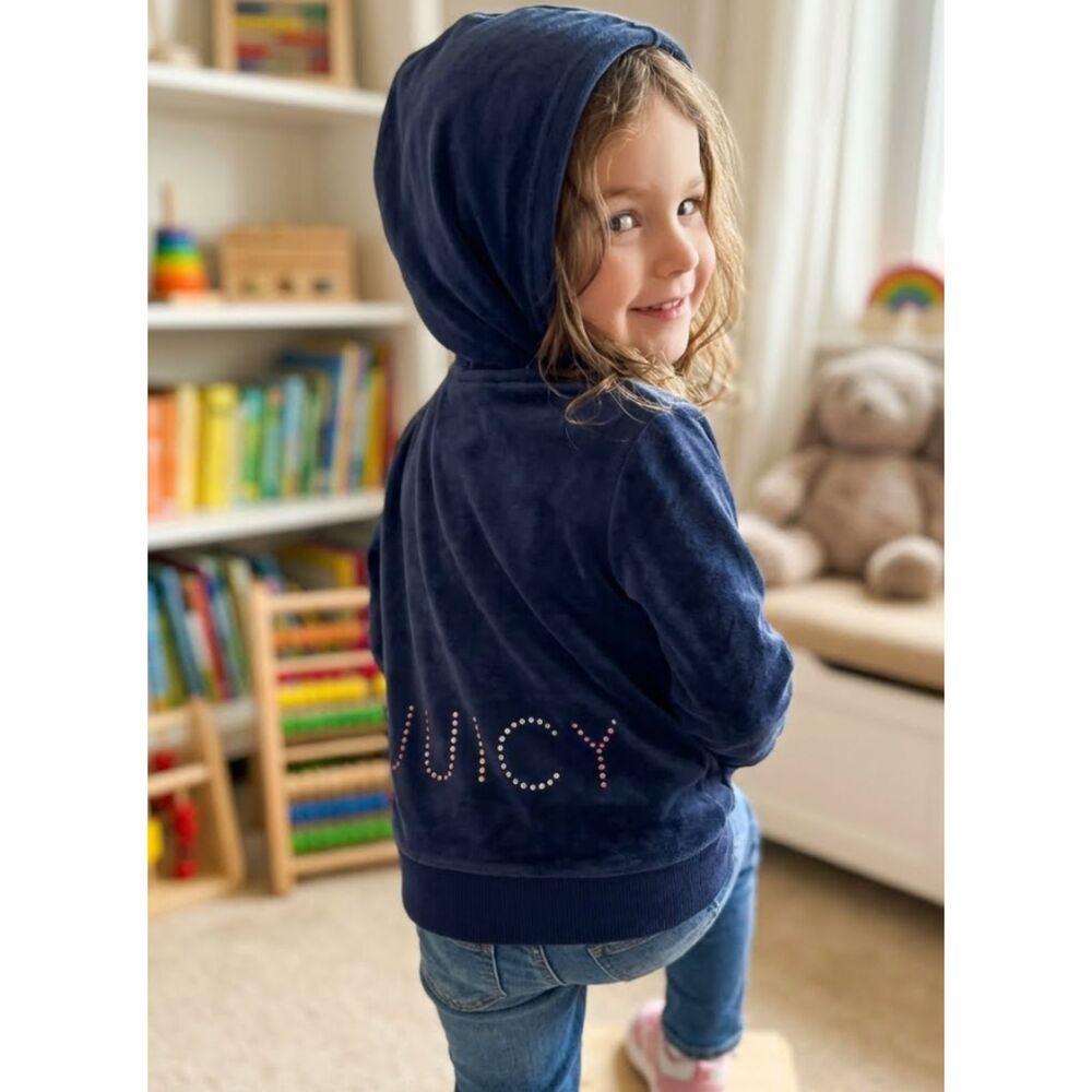 Juicy Couture Children's Zip Up Embellished Hoodie Sweater Girl's Size 4T